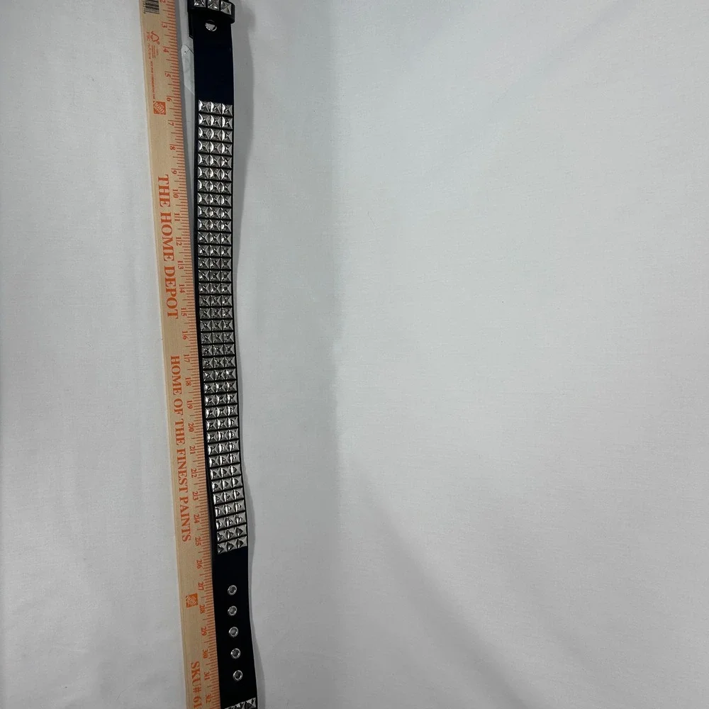 Black Triple-Row vStudded Belt  Punk / Grunge Alternative Waist Band (S/M)